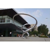 青岛城市街道景观白钢镜面雕塑 、大型创意艺术制作厂家